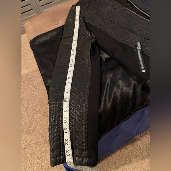 Black Leather Moto Jacket - Picture 8 of 9